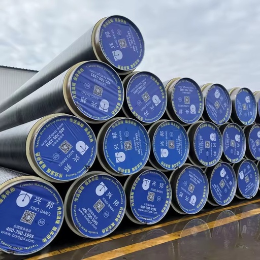 Direct Buried HDPE Jacket Pre-Insulated Seamless Steel Pipe with Polyurethane Foam Spray Coating GB Standard Welding Service