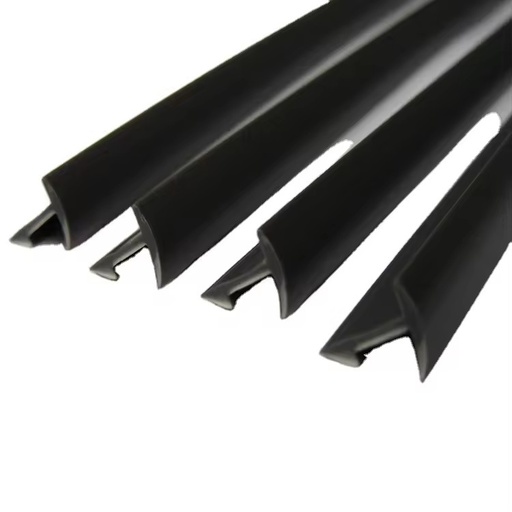 Black T-Shaped Flexible Door Seal Weatherstrip Extruded Plastic Profile with Cutting Processing Service