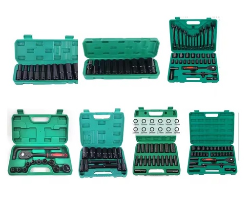 Large Air Impact Hard Case Package for Mechanic Auto Repair Combination Tool Extended Wrench Socket Set
