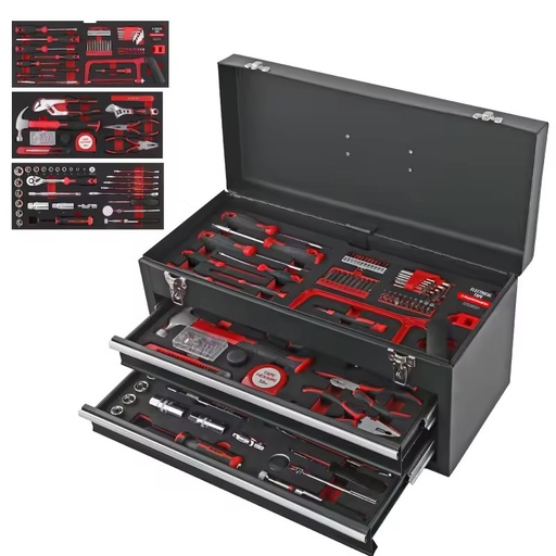 Hi-Spec 166pcs Home & Auto Carbon Steel Tool Sets Car Herramientas Tools Set Box Mechanic for Auto Repair OEM ODM