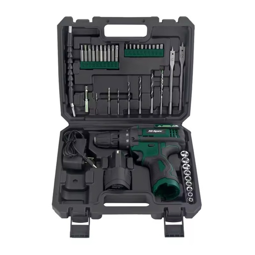 Hi-Spec 12V Cordless Drill Power Combo Tool Kit DIY Garage Mechanical Tool Box with OEM ODM Lithium Electric Drill for Home Use