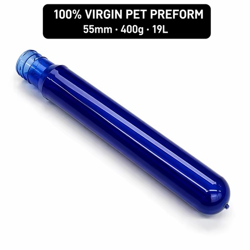 Factory Direct Sale 100% New Material Eco-friendly Plastic Dark Blue 19 Liter Pet Bottle Preform 55mm 400g Brand Shanghai