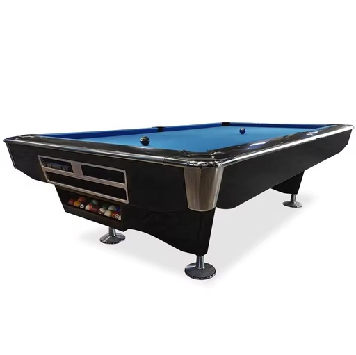 Professional 9FT Billiard Slate Table with Rubber Cushion Ball Return Pockets Customizable Solid Wood Frame-3 Colors Available