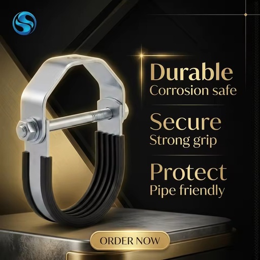 Electro-galvanized Non-Alloy Carbon Steel U Type Pipe Clamp Unistrut Channel Pipe Clamp GB Standard Industrial Seismic Support