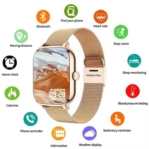 H9 MAX Reloj Inteligente Mesh Steel Calorie Tracking Heart Rate Monitoring Call Reminder Activity Tracker Watches