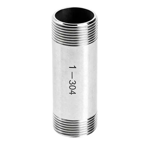 304 316 Threaded Long Nipple DN6x50-300mm NPT/BSP Low Pressure Seamless Stainless Steel Plumbing Fitting
