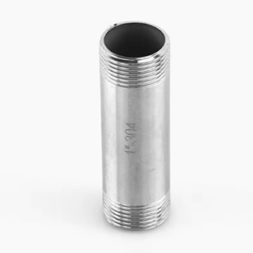 Stainless Steel 304 316 Male Npt Bspt BSPP Pipe Nipple 1/2" 3/4" 1" 1-1/4" 1-1/2" 2" Polished Surface Treatment