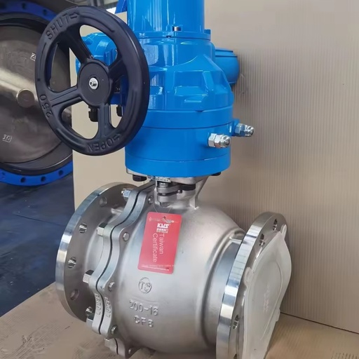 Q941F-16P Electric Adjust Stainless Steel Ball Valve Normal Temperature Water Media PTFE Sealing Flange Connection 1 Year