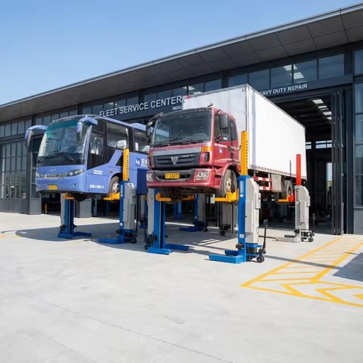 Maxima FC55W CE Certified 5.5T Hydraulic Four Column Heavy Duty Truck Lift for Commercial Workshop with 1850mm Max Lift Height
