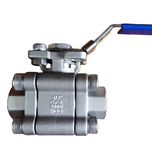 Kh Q11F-64P 2000WOG Three-piece Ball Valve Industrial Use Chemical Plants Lithium Battery Industries Water/Steam/Oil Media