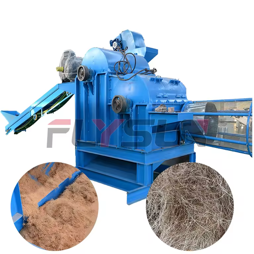 Coconut Shell and Palm Leaf Fiber Separator Machine with Engine Gearbox Bearing-Automatic High-Capacity Extraction Equipment