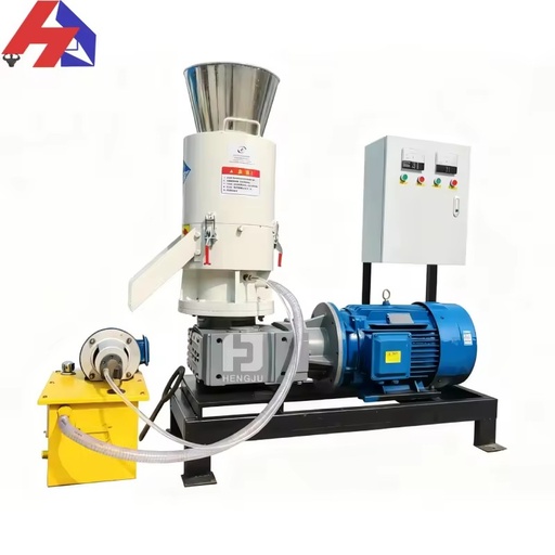 Biomass Flat Die Pellet Machine with Engine Bearing High Efficiency 100-3000kg/h Capacity for Sawdust Straw Rice Husk Processing