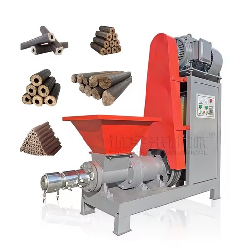 Fully Automatic Smokeless Charcoal Briquette Production Line Wood Chips Charcoal Stick Making Extruder Machine
