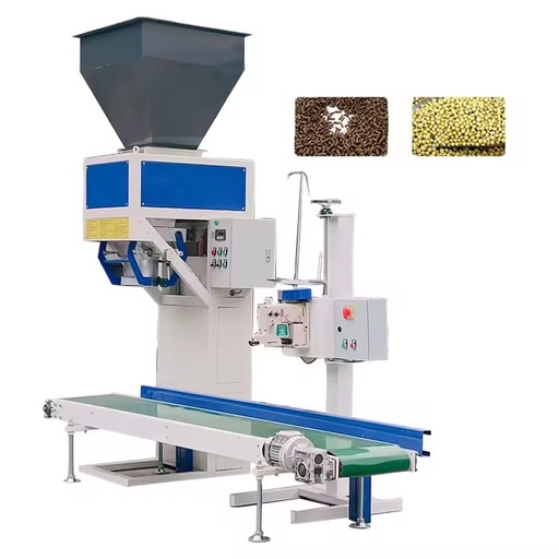 Automatic 5kg-50kg Maize Animal Food Beverage Poultry Feed Granular Wrapping Filling Sealing PLC Plastic Bags Packing Machine