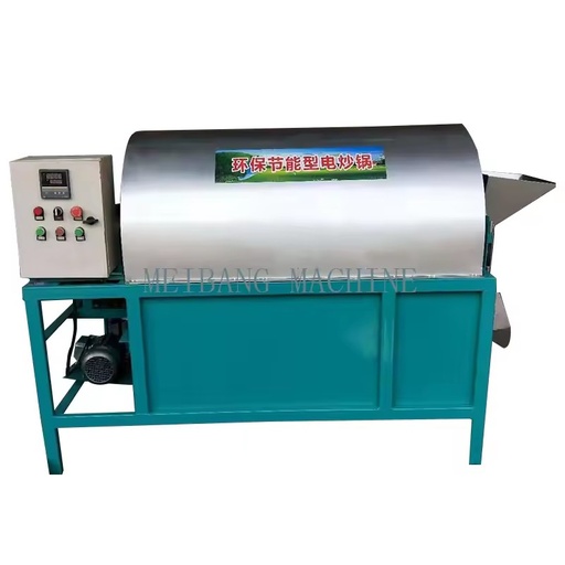 Large Commercial Roller Roaster Stainless Steel Rotary Drum Nut Stir-frying Machine Small Sesame Fry Machine