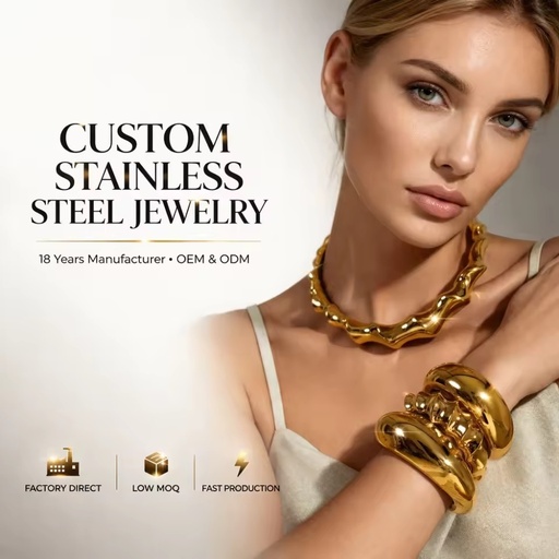 Custom Necklace Manufacturer 18k Gold Plated Stainless Steel Necklace Jewelry Designer Women Fashion Ring Bracelet Wholesale