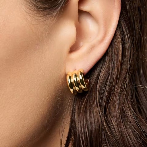 Custom Earrings Wholesale Fashion Stud Earrings 18k Gold Plated Stainless Steel Brand Earrings Popular in Europe America Jewelry
