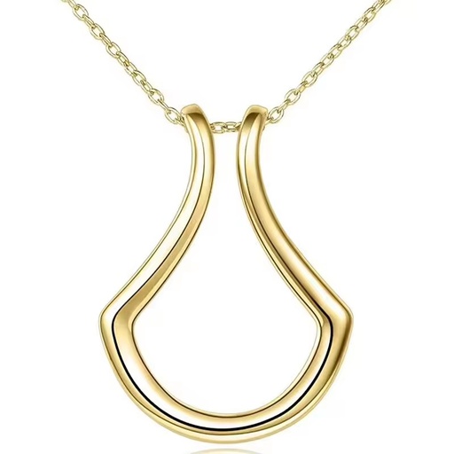 Fashion New Creative Stainless Steel Simple U-shaped Ring Holder Necklace Protective Pendant Gift for Wife and Girlfriend