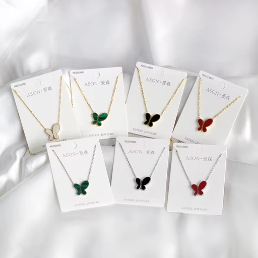 Fashion Stainless Steel Butterfly Necklaces Women Gold Plated Jewelry Shell Necklaces