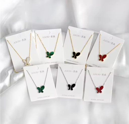 Free Shipping Stainless Steel Jewelry Plated New Women Design Jewelry Butterfly Pendant Necklace Gift Chain Party