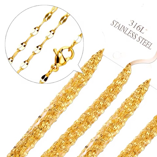 316L Stainless Steel Gold/Silver Necklace Chain Necklace 2mm Lobster Clasp Jewelry Chains