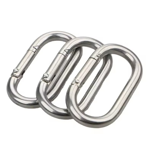 Factory High Quality 304 316 Stainless Steel Heavy Duty Connector Quick Link O Ring Carabiner Straight Snap Hook