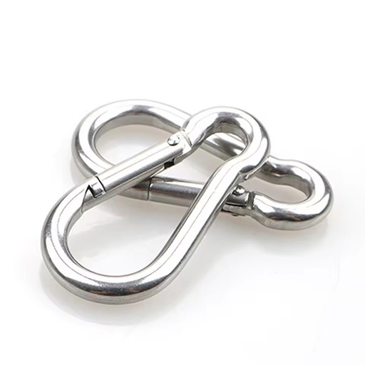 Factory Direct High Quality Metal Din5299c Spring Silver Climbing Carabiner Clips Stainless Steel Snap Hook