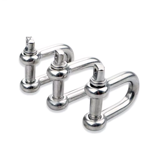 Type Polished Screw Marine Anchor Lifting Chain D Shackles 304/316 Stainless Steel High Quality European Silver Metric 10pcs