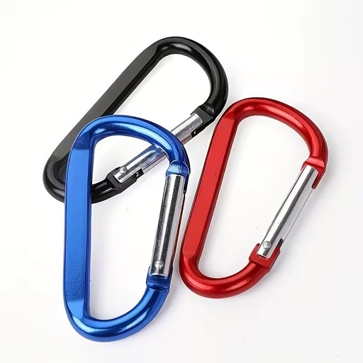 Custom D-Shaped Aluminum Alloy Keychain Practical Zinc Outdoor Security Hiking Camping Hook with Logo Engraving