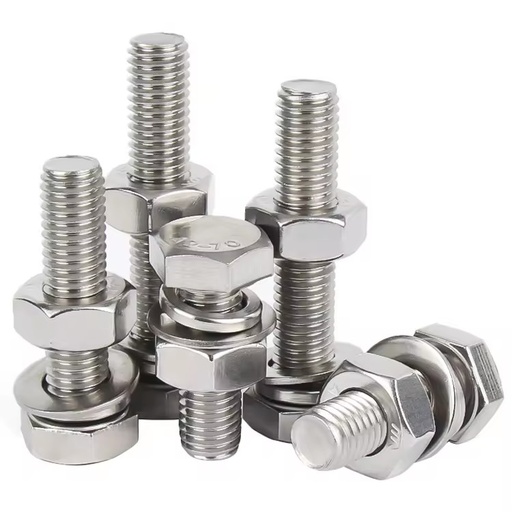 Factory Stock DIN933 DIN931 OEM Stainless Steel 304 316L Hexagonal Head Bolts Nuts Fasteners Free Samples Available