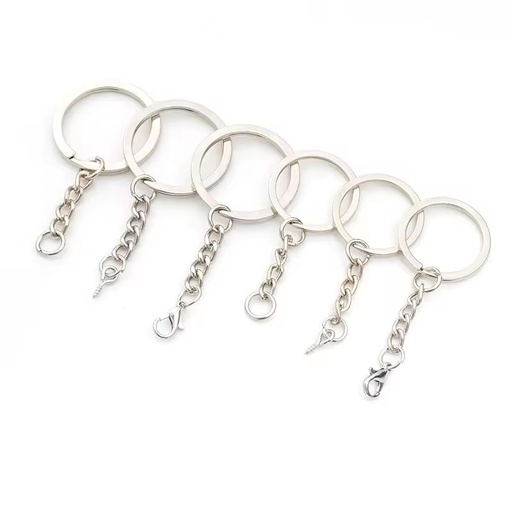 PD097-110 Nickel Free White K 25mm 30mm Flat Key Ring hang Jump Ring Glossy Key Round Ring Keychains for DIY Jewelry Accessories