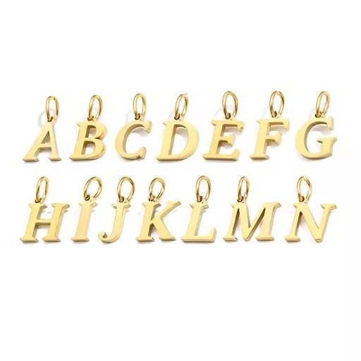 New Fashion Stainless Steel 14K Gold Plated DIY 10mm Letters A-Z Alphabet Initials Charm Pendant Accessories Jewelry Making 2026