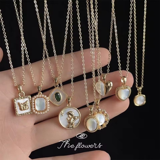 XL043 True Shell French Light Luxury Style Necklace Commuting Daily Clavicle Chain Necklace
