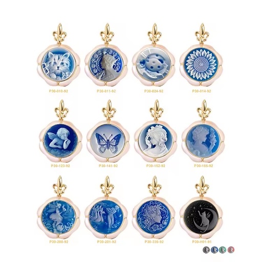 Dainty Fashion Jewelry Greek Myth Flora Greek Godness Carved Cameo Agate Shell Pendant Necklace for Mother's Day Gift