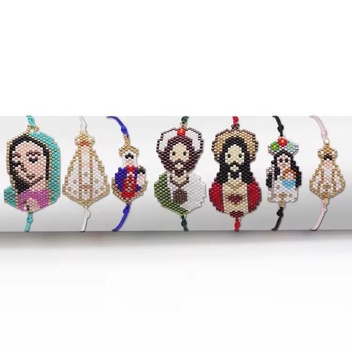 Custom Handmade Catholic Miyuki Pluseras Jewelry Colorful Religious Christian Gift Idea Jesus Virgin Mary Seed Beads Bracelet