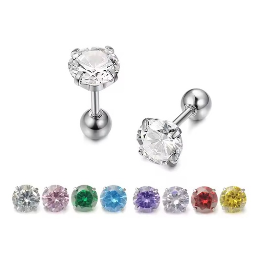 2025 Latest Trend Zirconia Earrings G23 Titanium Body Piercing Jewelry Ear Bone Studs