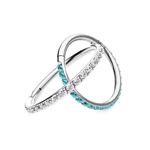 2025 New Women's F136 Titanium Nose Ring Set Zircon Seamless Hinged Segmented Diamond Stone Silver Fashion Body Jewelry Earrings