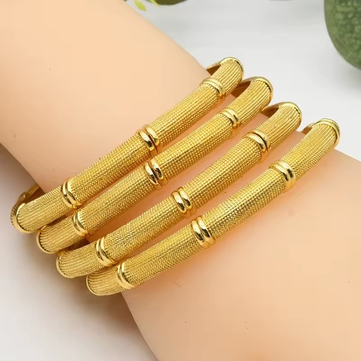 Custom Wholesale Women's Vintage Gold Plating Brass Luxury Bangles for Lady Anniversary Wedding Marriage Fashion Bangle Jewelry