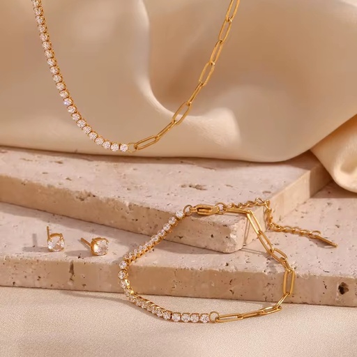 18K Gold Plated Stainless Steel Jewelry Sets for Women