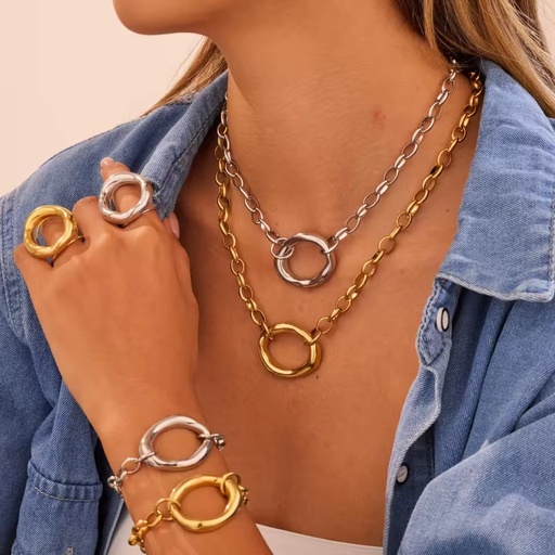 18K Gold Plated Stainless Steel Jewelry Sets for Women