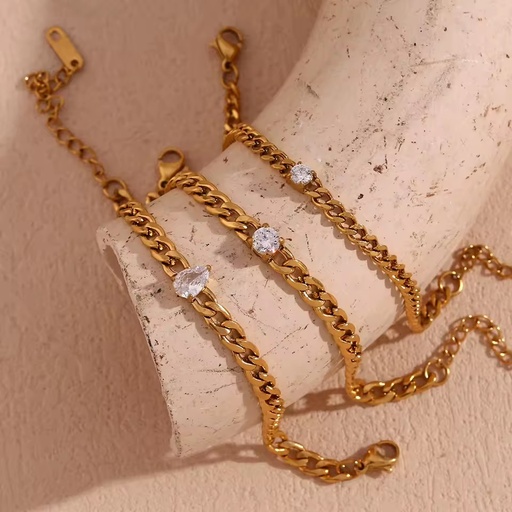 18K Gold Plated Stainless Steel Jewelry Bracelets for Women