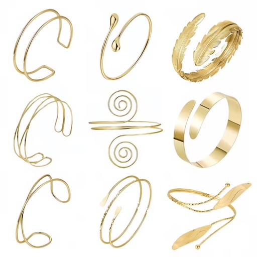 Stainless Steel Double Line Open Cuff Bangle Minimalist Geometric Fashion Jewelry for Women