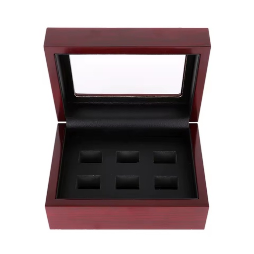 1 Piece with 6 Ring Slots Wooden Championship Ring Display Box