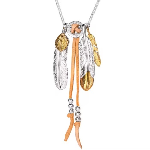 Marvelcolour 950 Silver Jewelry Accessories Eagle Feather Charms Necklace for Men
