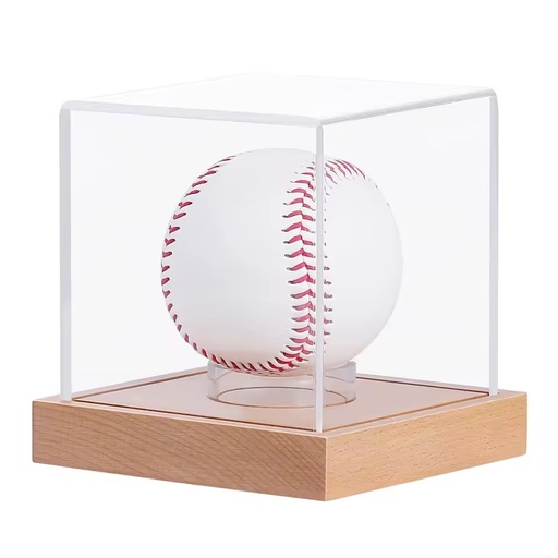 Square Acrylic Baseball Display Case, Clear Plexiglass Single Ball Dustproof Display Box