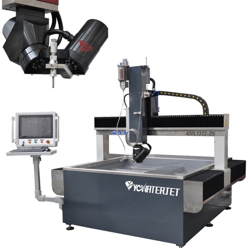 YCWJ CNC Tile Ceramic Marble Granite Waterjet 5axis 10 Degrees Compensated Cutting Granite Cut Machine