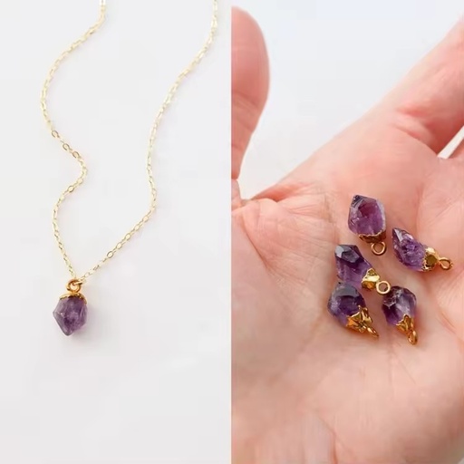 Colorful Natural Irregular Stone and Crystal Jewelry Personalized Raw Birthstone Gemstone Necklace for Women Gift