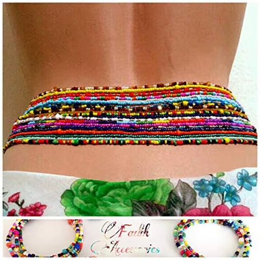 Wholesale Accessories Adjustable Bead Body Waist Chain African Waist Beads for Women Belly Chain