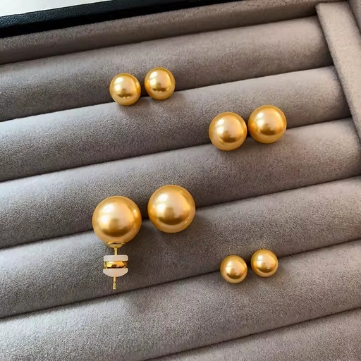 S Home Yiwu Golden Yellow Minimalist Geometric 925 Silver Real Gold Plating Women's Light Luxury High-end Elegant Earrings