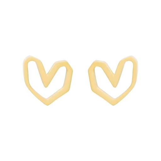 New Fashion Geometric Love Stainless Steel Unique Stud Earrings for Girls Gifts